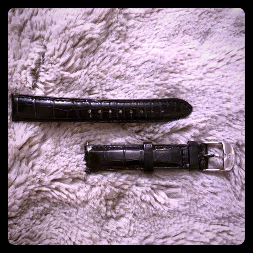 Michele Watch, 16mm Genuine Black Alligator Strap